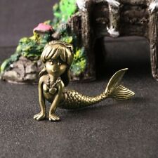 old Handmade pure copper mermaid antique decorative handicraft collection picture