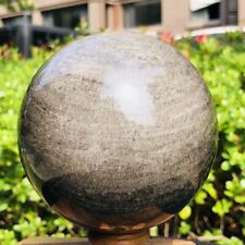 1440G HUGE Natural Silver Obsidian Sphere Crystal quartz Ball Healing 593 picture