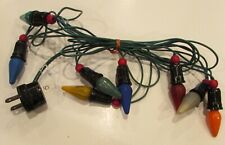 8 VTG C6 Cone Shape Xmas GE Light Bulbs Working NOMA Cord Wood Red Berry picture