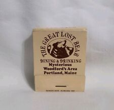 Vintage The Great Lost Bear Restaurant Matchbook Portland Maine Advertising Full picture