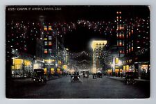 Denver CO-Colorado, Champa Street at Night, Antique Vintage Souvenir Postcard picture