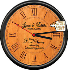 Personalized Wedding Anniversary Names Date Love Story Gift Sign Wall Clock  picture