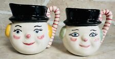 Hand-Painted Frosty the Snowman Ceramic Christmas Mugs Cups Lot of 2  Vintage picture