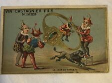 Vintage Pierrot Clowns Circus Monkey Dog Gold Foil Trade Card C25 picture