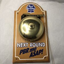 Vintage Pabst Blue Ribbon PBR Me ASAP Next Round Bell Beer Sign Works Nice Shape picture