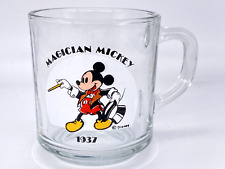 Vintage Disney Magician Mickey Mouse 1937 Clear Glass Coffee or Tea Mug picture