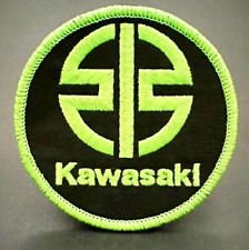 RIVETING KAWASAKI MOTORCYCLES EMBROIDERED IRON-ON PATCH... picture