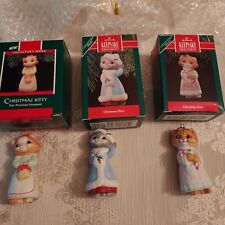 Hallmark Keepsake Christmas Kitty Cats Complete Ornament Series #1, 2, and 3 picture