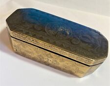 Great 18th Century Engraved Brass Dutch Snuff Box, Turkish Inscription On Base picture