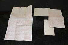 Antique 1884 Handwritten Letters Lot of 2 Notes + Postmarked Envelope Red Ink picture