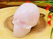 Rose Pink Mangano Florescent Calcite Skull, Crystal Skull, Realistic Stone picture