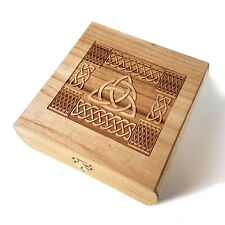 Celtic Knotwork Trinity Knot Wooden Box 7.5