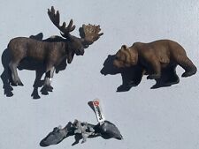 Schleich Animal lot of 3 Moose Raccoons And Bear picture