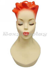 2PCS Female Fiberglass Mannequin Head Bust Vintage Display #Y4 X2 picture