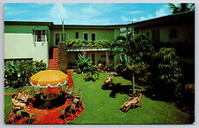 Vintage Postcard Patio Garden Apartments Abbot Ave. Miami Beach Florida picture