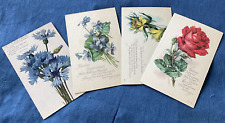 Vintage Post Cards UNUSED  Flowers Happy Birthday Lot of 4 picture
