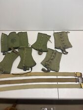 Vintage BSA Green Canvas Leggings and belts lot of 3 picture