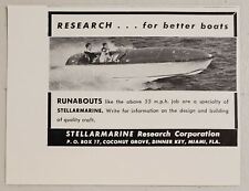 1948 Print Ad Stellarmarine Runabouts Research Boats Made in Miami,Florida picture
