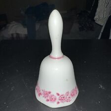 Vintage White Porcelain Bell With Pink Roses picture