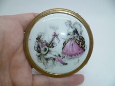 Vintage French Limoges Fragonard Powder Compact & Mirror - Porcelain Courtship picture