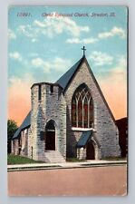 Streator IL-Illinois, Christ Episcopal Church, Religion, Vintage c1913 Postcard picture