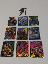 Vintage 1990s Marvel MMasterpieces Vending Machine Foil Prism Stickers Lot of 10 picture