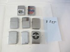 Zippo lighter lot 8 Chrome pre-owned zippos lighters USA Wolf Tree collection picture