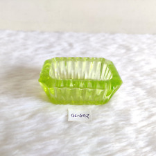 Antique Neon Green Glass Rectangle Bowl Ashtray Old Decorative Collectible GL402 picture
