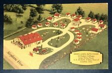 Postcard Crestline Ohio Green Lawn Auto Court Aerial View c1940s picture