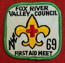 Vintage BSA Fox River Valley Council First Aid Meet 1969 Scouts Patch picture