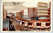 RACINE, WI ~ HOTEL RACINE, MANDALAY LOUNGE & BAR ~ postcard ~ 1930s picture