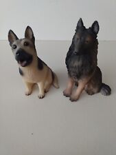 Adorable German Shepherd GSD Dog Resin Figurines Lot Of 2 picture