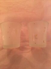 PartyLite Snowy Nights Votive Holder Pair Excellent  Condition In Box P7278 picture