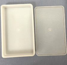TUPPERWARE Rectangular Bacon Meat Storage Container 794 w/Lid 795 SHEER 11X7 VTG picture