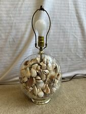 Glass Base Sea shell Filled Lamp 21inch Height picture
