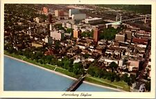 Harrisburg Pennsylvania skyline aerial view bridge ~ 1950s-60s postcard Unposted picture