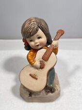Vintage 1971 Moppets Fran Mar Japan Sweet Girl Playing Guitar Ceramic Figurine picture