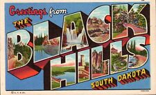 Postcard, Greetings rom Black Hills South Dakota, Block Lettering, Posted 1955 picture