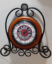 Vintage Harley Davidson Fat Boy Mantel Clock Steel & Wood Construction picture