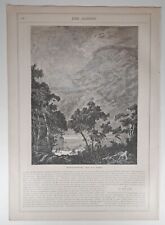 1876 Victorian Art Etching, Profile Mountain. - Old Man of The Mountain, NH picture