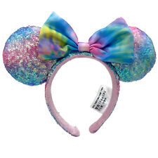 Disney Parks Ears Sequin Minnie Mouse Headband Pastel Rainbow Tie Dye SHDR 2022 picture