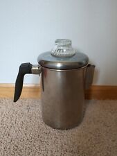 Vintage Flint Ekco Stove Top Percolator Coffee Pot 8 Cup Stainless Steel Camping picture