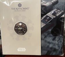 '24 Royal Mint Star Wars X-Wing Starfighter Color FoldIconic Vehicles UK 50p B/U picture