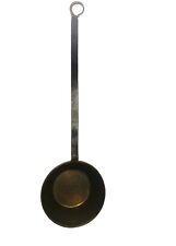 Vintage Brass Long Black Iron Handle Large Pan Ladle Dipper Scoop picture