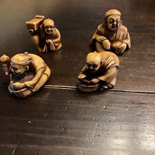 LOT Of 4 Vintage Chinese Old Man resin figures ACTION importer crafted in Italy picture