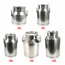 Stainless Steel Milk Can Wine Pail Bucket Jug Oil Barrel Canister Bottle Lid picture