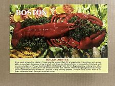 Postcard Boston MA Massachusetts Boiled Lobster Recipe Vintage PC picture