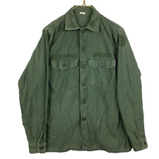 Vintage Us Army Og 107 Button Up Shirt Large Green 1971 70s Vietnam Era picture