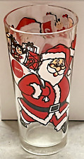 VINTAGE HENRY'S DEPARTMENT STORE CHRISTMAS SANTA CLAUS GLASS picture