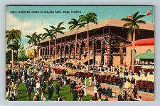 Miami FL-Florida, Winter Crowd At Hialeah Park, c1944 Vintage Postcard picture